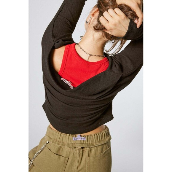 Signature 8 Off Shoulder Waffle Knit Top - Picture 4 of 4